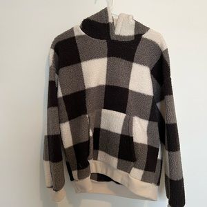 Gingham Sherpa hoodie